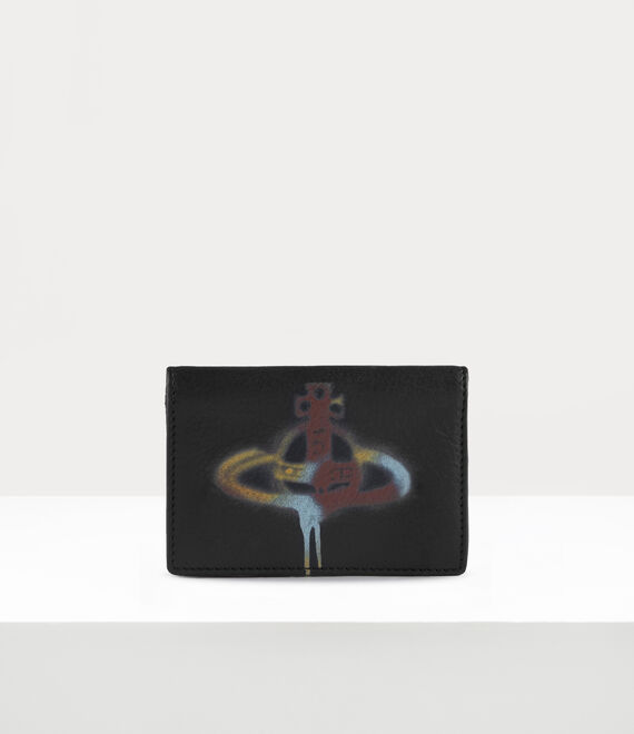 Vivienne Westwood Spray Orb Card Holder in BLACK/MULTI